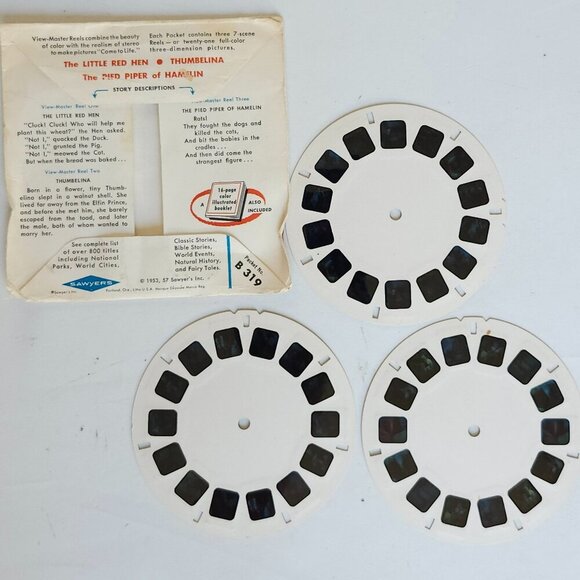 VINTAGE The Little Red Hen Thumbelina The Pied Piper of Hamelin VIEW MASTER REEL - Picture 4 of 4